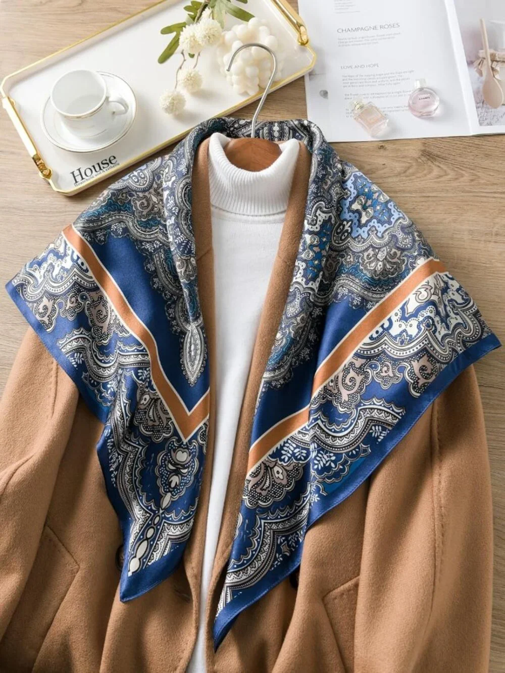 Luxurious 100% Mulberry Silk Scarf - 35
